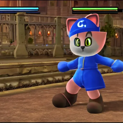 Image similar to A cat in Super Smash Ultimate HDR