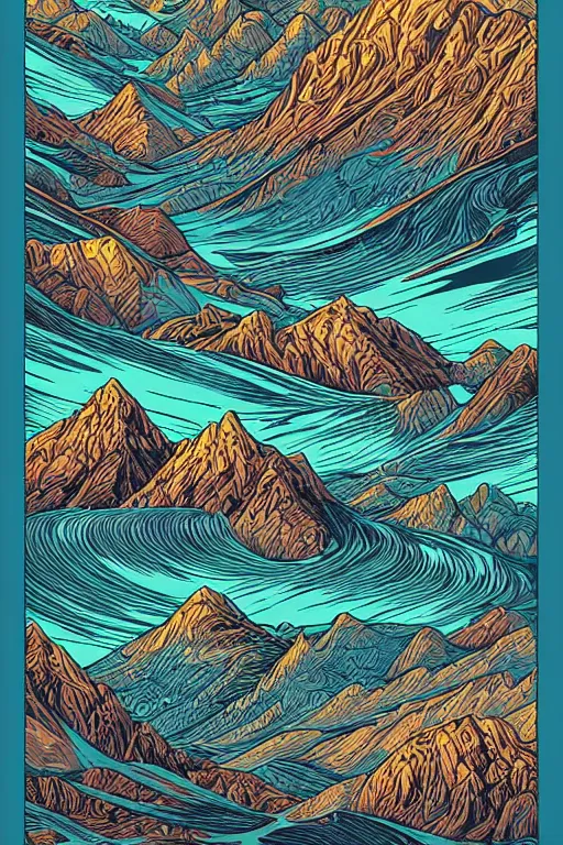 Image similar to Mountains by Dan Mumford