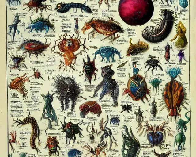 Image similar to bizarre bestiary of microcosmic creatures