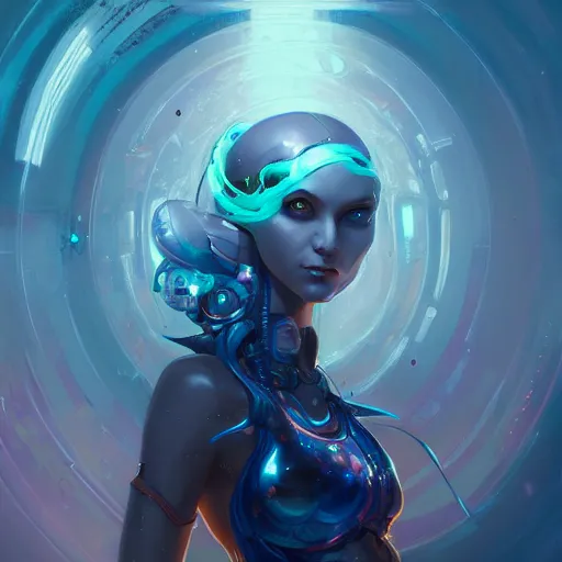 Image similar to a portrait of a beautiful cybernetic mermaid, cyberpunk concept art by pete mohrbacher and wlop and artgerm and josan gonzales, digital art, highly detailed, intricate, sci-fi, sharp focus, Trending on Artstation HQ, deviantart, unreal engine 5, 4K UHD image