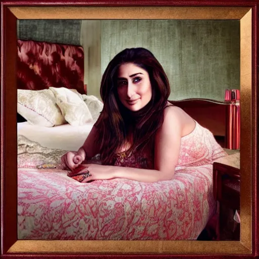 Image similar to portrait of kareena kapoor portrait in bed