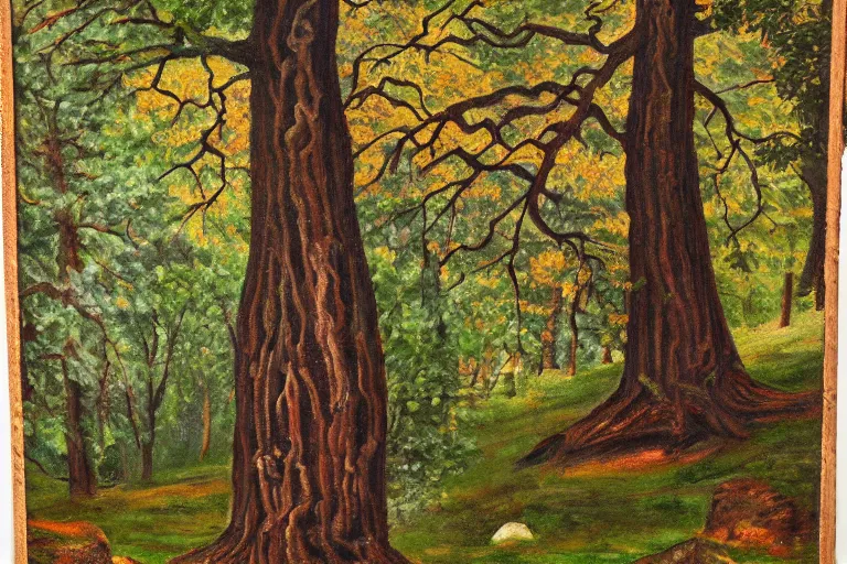 Image similar to runestone, nature, trees, focused, centered, very detailed, norse, oil painting