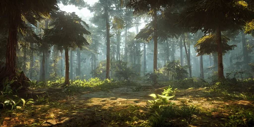 Image similar to plataform game concepts, game Tiles forest, unreal 5, hyperrealistic, realistic, photorealistic, dynamic lighting, highly detailed, cinematic landscape, studio landscape, studio lighting