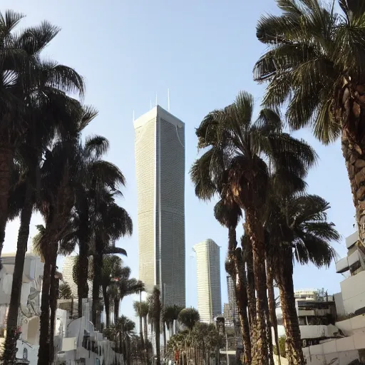 Image similar to tel aviv view the end of the world with palm trees