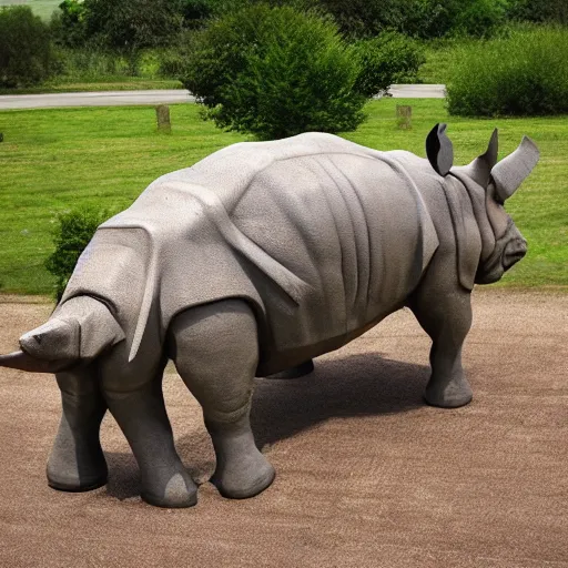 Prompt: sculpture of a rhino