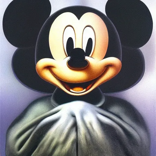 Prompt: mickey mouse painted by zdzisław beksinski