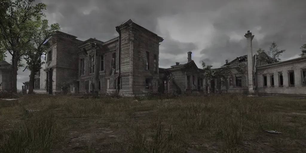 Prompt: investigating a haunted asylum, unreal engine