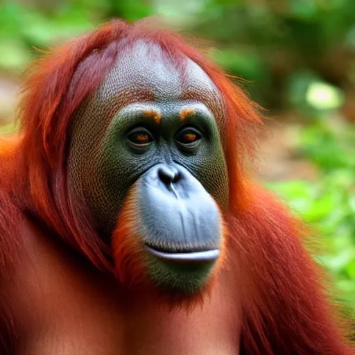 Prompt: orangutan with sun glasses looking wise