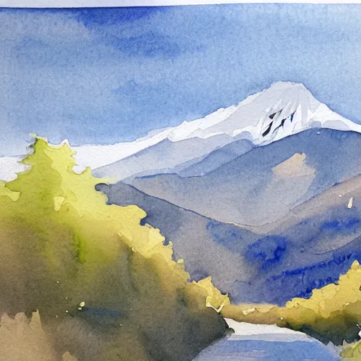 Image similar to mountain landscape watercolor