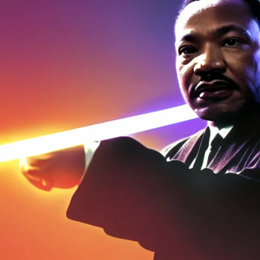 Image similar to martin luther king as mace windu in star wars episode 3, 8k resolution, full HD, cinematic lighting, award winning, anatomically correct