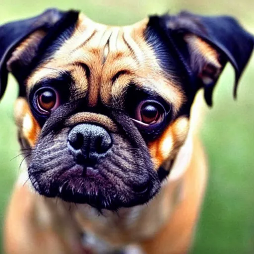 Image similar to A dog mixed with a pug and a dachshund. More Dachshund than Pug.