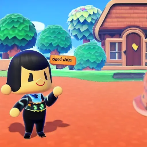 Prompt: jack black on animal crossing new horizons, adorable, hd