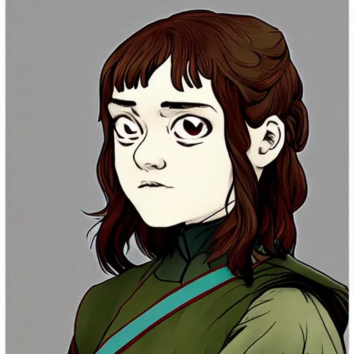 Prompt: arya stark, art by rumiko takahashi, highly detailed, trending on artstation, award winning