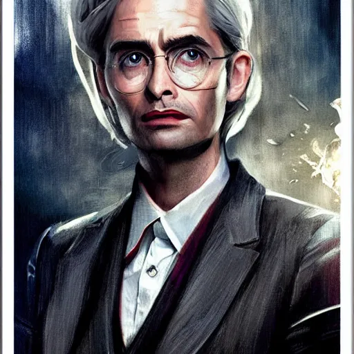 Image similar to daenerys targaryen with david tennant as tenth doctor who in tavern, highly detailed, sharp focus, digital art, defined facial features, symmetrical facial features, close up, art by greg rutkowski