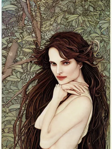 Image similar to a beautiful painting of natalie portman by rebecca guay and arthur rackham and by james jean award winning painting, hyperdetailed, detailed