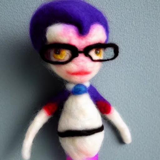 Image similar to a needle felted bayonetta, needle felting art.