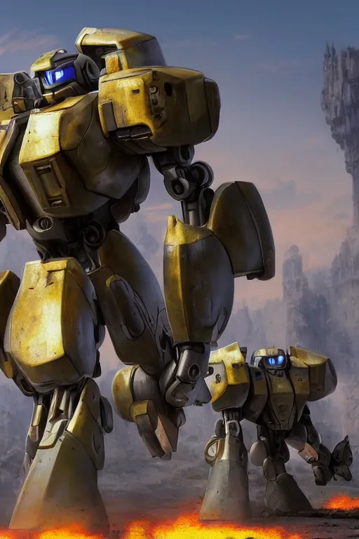 Image similar to mechwarrior 5 : mercenaries mech megaman transformer robot boss tank engine game octane render, 4 k, hd 2 0 2 2 3 d cgi rtx hdr style chrome reflexion glow fanart, global illumination ray tracing hdr fanart arstation by ian pesty by jesper ejsing pixar and disney unreal zbrush central hardmesh