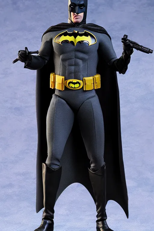 Prompt: batman 1 2 inch action figurine hot toys'sideshow