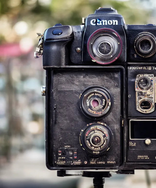 Image similar to high quality presentation photo of a functioning time machine in 1888, photography 4k f1.8 anamorphic bokeh 4k Canon Nikon