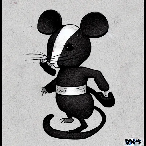 Image similar to a mouse as a boss in the style of shadow fight 2