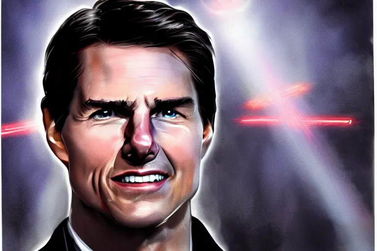 Prompt: (tom cruise!!) using force lighting, (palpatine)