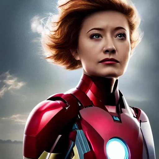 Prompt: female iron man, 4k realistic photo