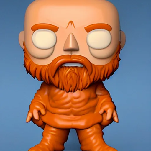 Image similar to funko pop bald man with an orange beard