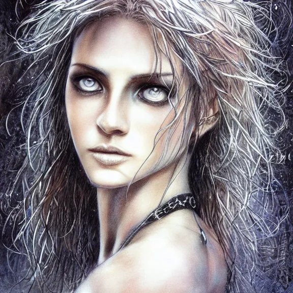 Image similar to a highly detailed portrait of jamie alexander in the style of luis royo.