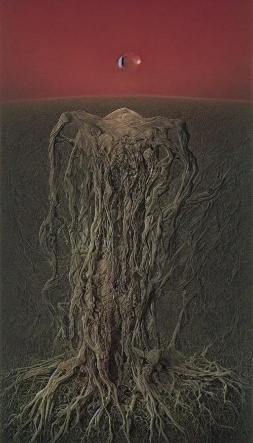 Image similar to The end of an organism, by Zdzisław Beksiński