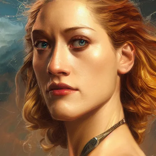 Image similar to Olivia Taylor Dudley, detailed, centered, digital painting, artstation, concept art, donato giancola, Joseph Christian Leyendecker, WLOP, Boris Vallejo, Breathtaking, 8k resolution, extremely detailed, beautiful, establishing shot, artistic, hyperrealistic, beautiful face, octane render, cinematic lighting, dramatic lighting, masterpiece