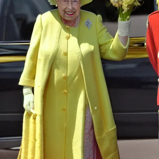 Image similar to queen of england elizabeth as a banana.