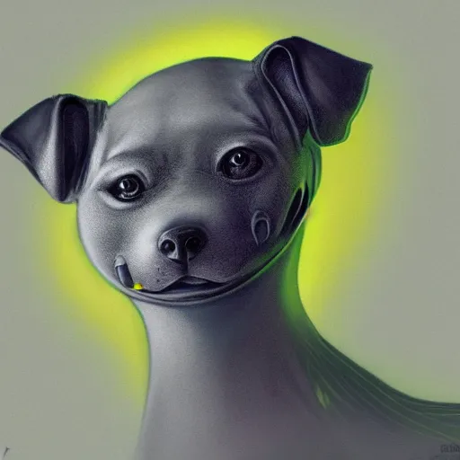 Image similar to alien dog, digital art, trending on art station