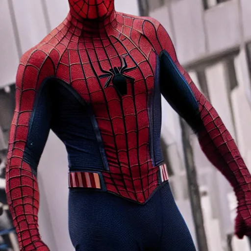 Image similar to jason statham as spiderman, an film still