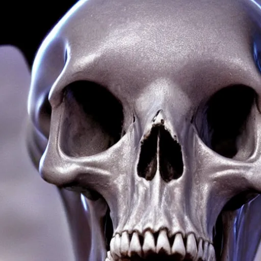 Image similar to close up photo of an alien skull,