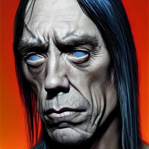 Prompt: Iggy Pop, by Mark Brooks, Donato Giancola, Victor Nizovtsev, Scarlett Hooft Graafland, Chris Moore