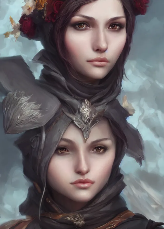 Image similar to a beautiful hyper realistic detailed painting of the sacred raccoon who guide her choosen knight, by artgerm, charlie bowater, inspired by dragon age inquisition featured on artstation