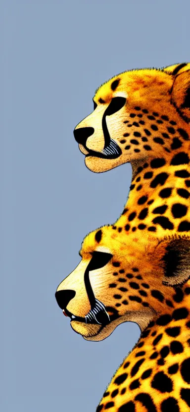 Image similar to a portrait photo of luffy as cheetah, side shot, by professional photographer, 8 k resolution, high quality