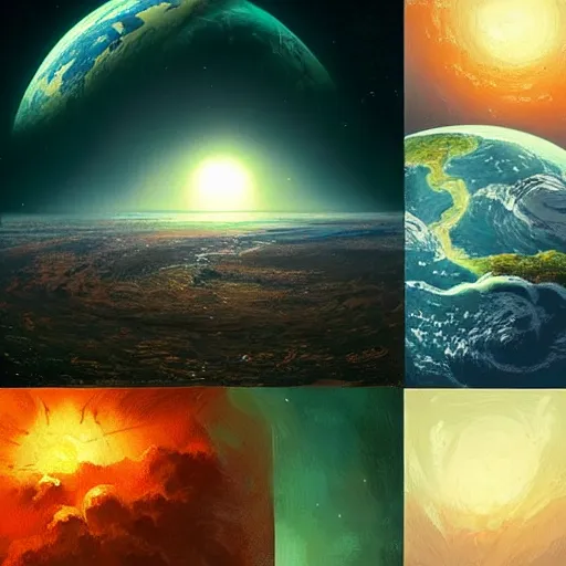 Prompt: earth seen from space, by anato finnstark, by alena aenami, by john harris, by ross tran, by wlop, by andreas rocha