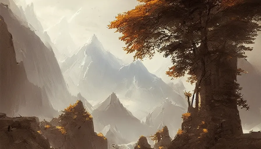 Image similar to concept art by raphael lacoste, landscape, ilustration