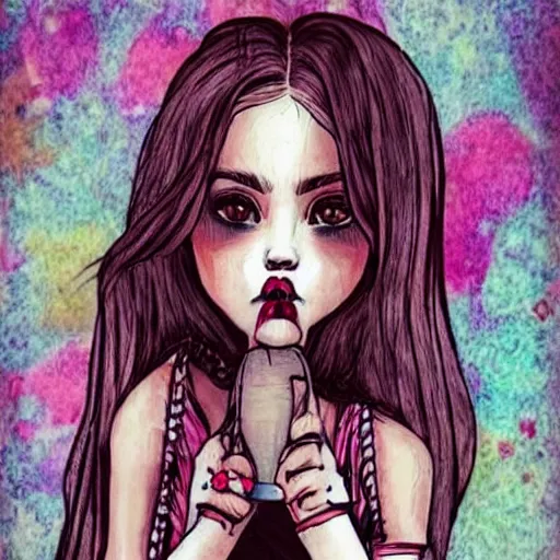 Image similar to girl, grunge outfit, cute artwork