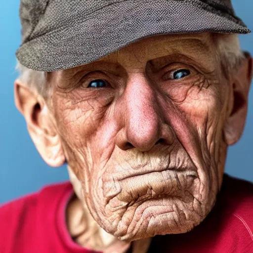 Image similar to A colored colorized real photograph of Jerma985 as an elderly guy, taken in the early 2020s, taken on a 2010s Camera, realistic, hyperrealistic, very realistic, very very realistic, highly detailed, very detailed, extremely detailed, detailed, digital art, trending on artstation, headshot and bodyshot, detailed face, very detailed face, very detailed face, real, real world, in real life, realism, HD Quality, 8k resolution, intricate details, colorized photograph, colorized photon, body and headshot, body and head in view