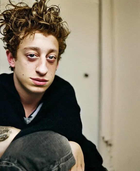 Image similar to portrait of jeremy allen white photographed by nan goldin