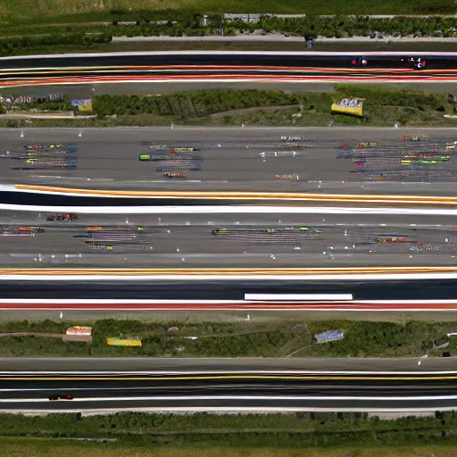 Prompt: top view of a race track inside 256m square area