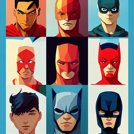 Image similar to face icon stylized minimalist justice league, loftis, cory behance hd by jesper ejsing, by rhads, makoto shinkai and lois van baarle, ilya kuvshinov, rossdraws global illumination