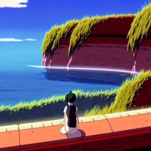 Image similar to A beautiful landscape from Spirited Away (2001)