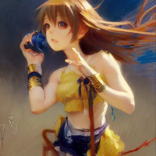 Prompt: cute anime girl portraits, chibi art, painting by gaston bussiere, craig mullins, j. c. leyendecker