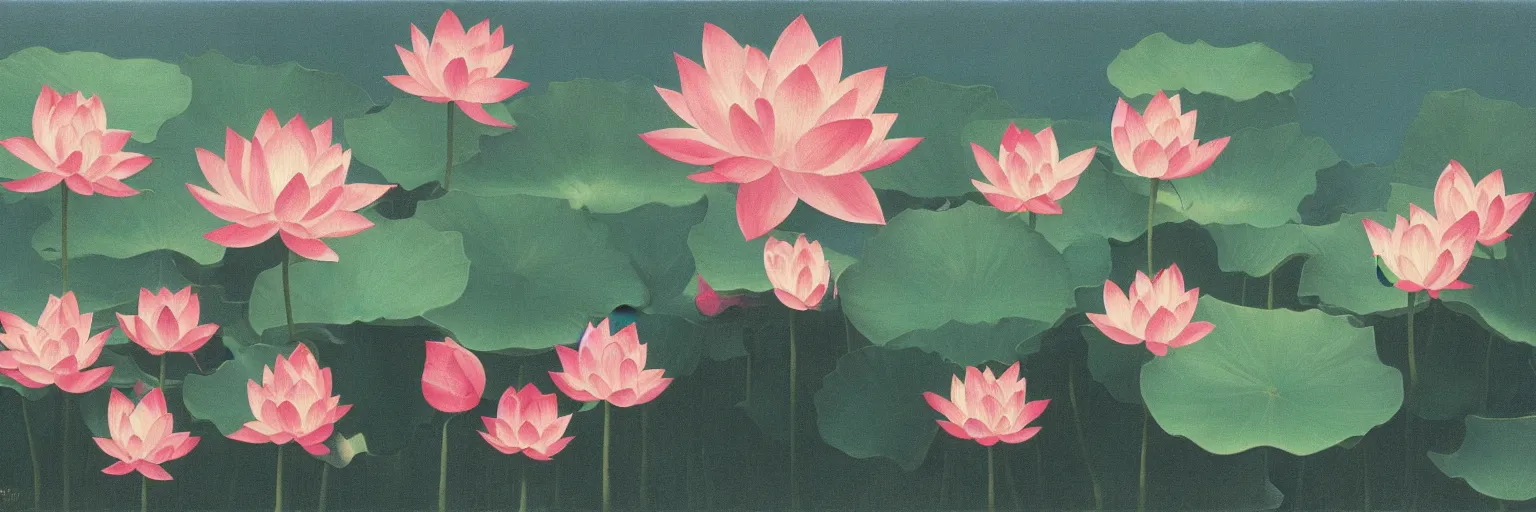 Image similar to lotus flower painting magritte