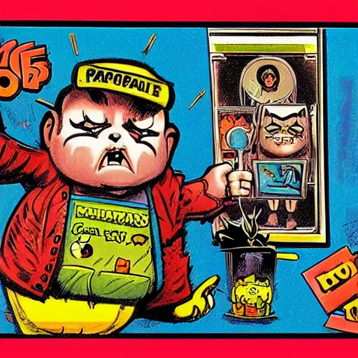 Image similar to a Garbage Pail Kids card Art Spiegelman art