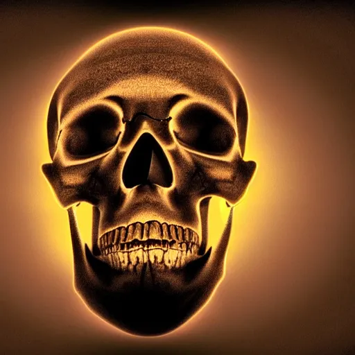 Prompt: an infrared FLIR image of a human skull