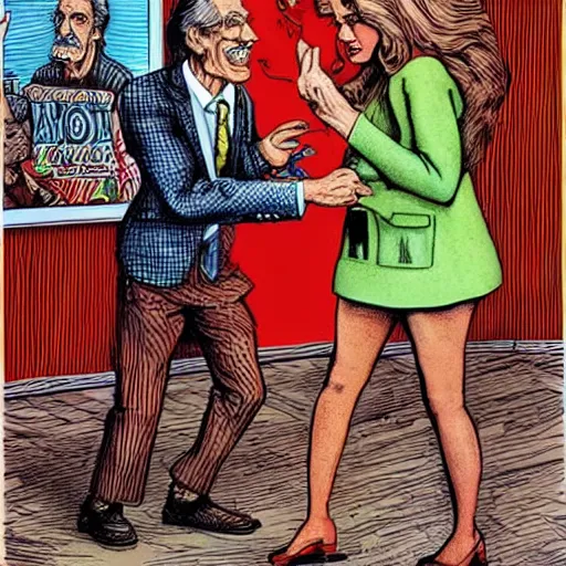 Image similar to The Artwork of R. Crumb and his Cheap Suit Maury Povich tells you to have more relations, pencil and colored marker artwork, trailer-trash lifestyle